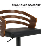 Darrahopens Furniture > Bar Stools & Chairs > Table & Bar Stools Sarantino Set Of 2 Bentwood Walnut Barstool Adjustable Height Swivel Footrest