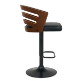 Darrahopens Furniture > Bar Stools & Chairs > Table & Bar Stools Sarantino Set Of 2 Bentwood Walnut Barstool Adjustable Height Swivel Footrest