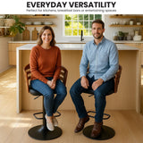 Darrahopens Furniture > Bar Stools & Chairs > Table & Bar Stools Sarantino Set Of 2 Bentwood Walnut Barstool Adjustable Height Swivel Footrest