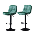 Darrahopens Furniture > Bar Stools & Chairs > Table & Bar Stools SERENITà Bar Stools Kitchen Bar Stool Leather Barstools Swivel Gas Lift Counter Chairs BS8406 Green