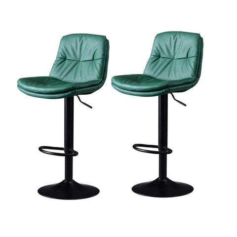 Darrahopens Furniture > Bar Stools & Chairs > Table & Bar Stools SERENITà Bar Stools Kitchen Bar Stool Leather Barstools Swivel Gas Lift Counter Chairs BS8406 Green