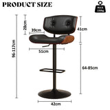 Darrahopens Furniture > Bar Stools & Chairs > Table & Bar Stools SERENITà European Wooden Black Modern Bar Stools Swivel Bar Stool Chair Counter Height Barstool with 360 Degree Swivel Seat