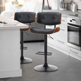 Darrahopens Furniture > Bar Stools & Chairs > Table & Bar Stools SERENITà European Wooden Black Modern Bar Stools Swivel Bar Stool Chair Counter Height Barstool with 360 Degree Swivel Seat