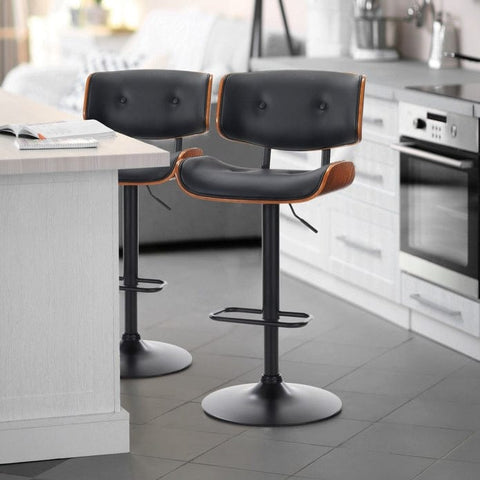 Darrahopens Furniture > Bar Stools & Chairs > Table & Bar Stools SERENITà European Wooden Black Modern Bar Stools Swivel Bar Stool Chair Counter Height Barstool with 360 Degree Swivel Seat