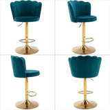 Darrahopens Furniture > Bar Stools & Chairs > Table & Bar Stools SERENITà Swivel Bar Stools Bar Height Set of 2 Adjustable Upholstered Counter Barstool Velvet Bar Chairs with Back/Gold Base for Kitchen Island/Bar/Cafe-Teal Blue