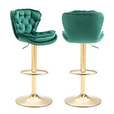 Darrahopens Furniture > Bar Stools & Chairs > Table & Bar Stools SERENITà Swivel Bar Stools Set of 2 Counter Height Barstools with Back Velvet Upholstered Adjustable Stool Chair Min Century Modern Bar Stool for Kitchen Island (Emerald Green)