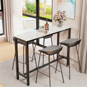 Darrahopens Furniture > Bar Stools & Chairs > Table & Bar Stools Xxl Marble Kitchen Bar Table Counter Breakfast Dining Table W/ Thicken Metal Leg