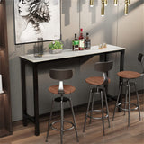 Darrahopens Furniture > Bar Stools & Chairs > Table & Bar Stools Xxl Marble Kitchen Bar Table Counter Breakfast Dining Table W/ Thicken Metal Leg