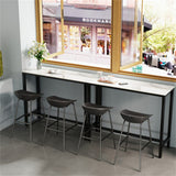 Darrahopens Furniture > Bar Stools & Chairs > Table & Bar Stools Xxl Marble Kitchen Bar Table Counter Breakfast Dining Table W/ Thicken Metal Leg