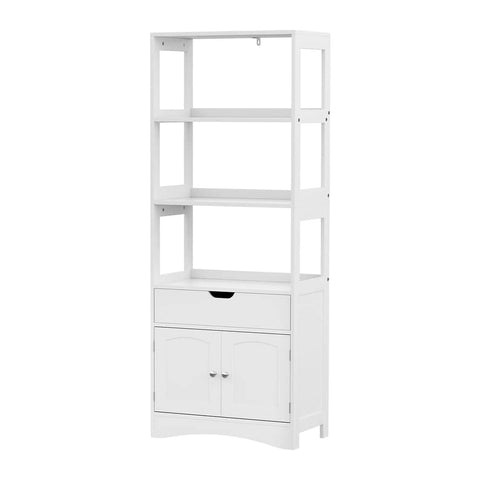 Darrahopens Furniture > Bathroom Artiss Bathroom Floor Storage Cabinet with 2 Drawers 3 Open Shelves 2 Doors White