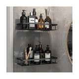 Darrahopens Furniture > Bathroom > Bathroom Cabinets, Cupboards & Storage 2pcs Bathroom Shelf No Drilling Wall Mount Corner Shelf Shower Storage Bracket Toilet Makeup Organization