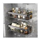 Darrahopens Furniture > Bathroom > Bathroom Cabinets, Cupboards & Storage 2pcs Bathroom Shelf No Drilling Wall Mount Corner Shelf Shower Storage Bracket Toilet Makeup Organization