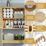 Darrahopens Furniture > Bathroom > Bathroom Cabinets, Cupboards & Storage 4-Tier Bamboo Bathroom Toilet Storage Rack