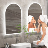 Arch Dimmable Led Bathroom Vanity Mirror w Antifog Temperature Date Time Display | darrahopens.com.au Premium AU Stock