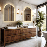 Arch Dimmable Led Bathroom Vanity Mirror w Antifog Temperature Date Time Display | darrahopens.com.au Premium AU Stock