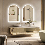 Arch Dimmable Led Bathroom Vanity Mirror w Antifog Temperature Date Time Display | darrahopens.com.au Premium AU Stock