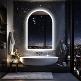 Arch Dimmable Led Bathroom Vanity Mirror w Antifog Temperature Date Time Display | darrahopens.com.au Premium AU Stock