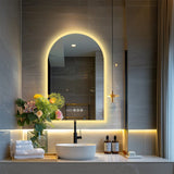 Arch Dimmable Led Bathroom Vanity Mirror w Antifog Temperature Date Time Display | darrahopens.com.au Premium AU Stock