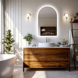 Arch Dimmable Led Bathroom Vanity Mirror w Antifog Temperature Date Time Display | darrahopens.com.au Premium AU Stock