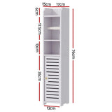 Darrahopens Furniture > Bathroom > Bathroom Cabinets, Cupboards & Storage Artiss 2X Bathroom Cabinet Toilet Roll Holder 76cm