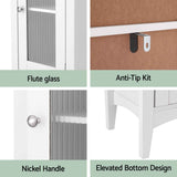 Darrahopens Furniture > Bathroom > Bathroom Cabinets, Cupboards & Storage Artiss 2X Bathroom Storage Cabinet 160cm Tall Slim Floor Cupboard Toilet Glass Door White