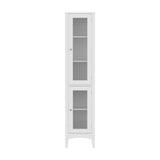 Darrahopens Furniture > Bathroom > Bathroom Cabinets, Cupboards & Storage Artiss 2X Bathroom Storage Cabinet 160cm Tall Slim Floor Cupboard Toilet Glass Door White