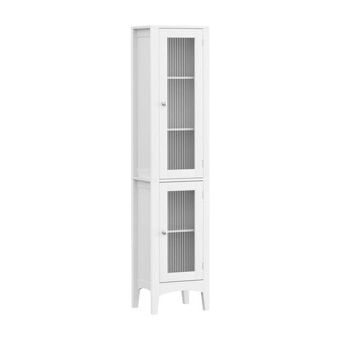 Darrahopens Furniture > Bathroom > Bathroom Cabinets, Cupboards & Storage Artiss 2X Bathroom Storage Cabinet 160cm Tall Slim Floor Cupboard Toilet Glass Door White