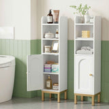 Darrahopens Furniture > Bathroom > Bathroom Cabinets, Cupboards & Storage Artiss 2X Bathroom Storage Cabinet Floor Organizer Toilet Corner Adjustable Shelf with Door White