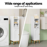 Darrahopens Furniture > Bathroom > Bathroom Cabinets, Cupboards & Storage Artiss 2X Bathroom Storage Cabinet Floor Organizer Toilet Corner Adjustable Shelf with Door White
