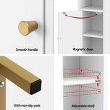 Darrahopens Furniture > Bathroom > Bathroom Cabinets, Cupboards & Storage Artiss 2X Bathroom Storage Cabinet Floor Organizer Toilet Corner Adjustable Shelf with Door White