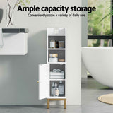 Darrahopens Furniture > Bathroom > Bathroom Cabinets, Cupboards & Storage Artiss 2X Bathroom Storage Cabinet Floor Organizer Toilet Corner Adjustable Shelf with Door White