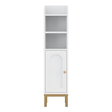 Darrahopens Furniture > Bathroom > Bathroom Cabinets, Cupboards & Storage Artiss 2X Bathroom Storage Cabinet Floor Organizer Toilet Corner Adjustable Shelf with Door White