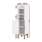 Darrahopens Furniture > Bathroom > Bathroom Cabinets, Cupboards & Storage Artiss 2X Bathroom Storage Cabinet Floor Organizer Toilet Corner Adjustable Shelf with Door White