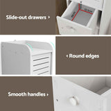 Darrahopens Furniture > Bathroom > Bathroom Cabinets, Cupboards & Storage Artiss 2X Bathroom Toilet Storage Cabinet Laundry Tallboy Cupboard