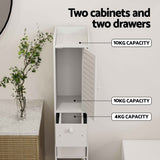 Darrahopens Furniture > Bathroom > Bathroom Cabinets, Cupboards & Storage Artiss 2X Bathroom Toilet Storage Cabinet Laundry Tallboy Cupboard