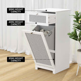 Darrahopens Furniture > Bathroom > Bathroom Cabinets, Cupboards & Storage Artiss 2X Laundry Hamper Cabinet Bathroom Storage White Rattan