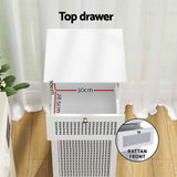 Darrahopens Furniture > Bathroom > Bathroom Cabinets, Cupboards & Storage Artiss 2X Laundry Hamper Cabinet Bathroom Storage White Rattan