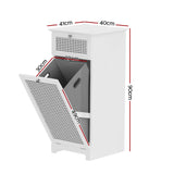 Darrahopens Furniture > Bathroom > Bathroom Cabinets, Cupboards & Storage Artiss 2X Laundry Hamper Cabinet Bathroom Storage White Rattan
