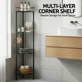Darrahopens Furniture > Bathroom > Bathroom Cabinets, Cupboards & Storage Artiss 4 Tier Floor Standing Corner Shower Caddy Bathroom Organizer Black