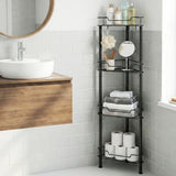 Darrahopens Furniture > Bathroom > Bathroom Cabinets, Cupboards & Storage Artiss 4 Tier Floor Standing Corner Shower Caddy Bathroom Organizer Black