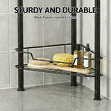 Darrahopens Furniture > Bathroom > Bathroom Cabinets, Cupboards & Storage Artiss 4 Tier Floor Standing Corner Shower Caddy Bathroom Organizer Black