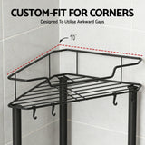Darrahopens Furniture > Bathroom > Bathroom Cabinets, Cupboards & Storage Artiss 4 Tier Floor Standing Corner Shower Caddy Bathroom Organizer Black