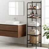 Darrahopens Furniture > Bathroom > Bathroom Cabinets, Cupboards & Storage Artiss 5 Tier Floor Standing Corner Shower Caddy Bathroom Organizer Black