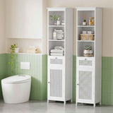 Darrahopens Furniture > Bathroom > Bathroom Cabinets, Cupboards & Storage Artiss Bathroom Cabinet Storage X2 White Rattan 161cm