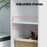 Darrahopens Furniture > Bathroom > Bathroom Cabinets, Cupboards & Storage Artiss Bathroom Cabinet Storage X2 White Rattan 161cm