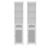 Darrahopens Furniture > Bathroom > Bathroom Cabinets, Cupboards & Storage Artiss Bathroom Cabinet Storage X2 White Rattan 161cm