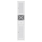 Darrahopens Furniture > Bathroom > Bathroom Cabinets, Cupboards & Storage Artiss Bathroom Storage Cabinet 170cm Tall Slim Organiser Toilet Corner Adjustable Shelf Louver Door White