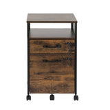Darrahopens Furniture > Bathroom > Bathroom Cabinets, Cupboards & Storage Artiss Filing Cabinet File Cabinet with Wheels 2 Drawer Storage Rustic Brown