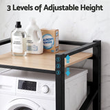 Darrahopens Furniture > Bathroom > Bathroom Cabinets, Cupboards & Storage Artiss Over Washing Machine Rack Laundry Shelf Space Saver 75cm Black