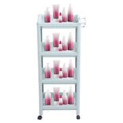 Darrahopens Furniture > Bathroom > Bathroom Cabinets, Cupboards & Storage Bathroom Floor Storage Shelf Bathroom Storage Open Shelf Unit Freestanding Corner Rack Shelves Storage Rack Nordic Blue 4 Tier (with Wheels) In Australia - Darrahopens